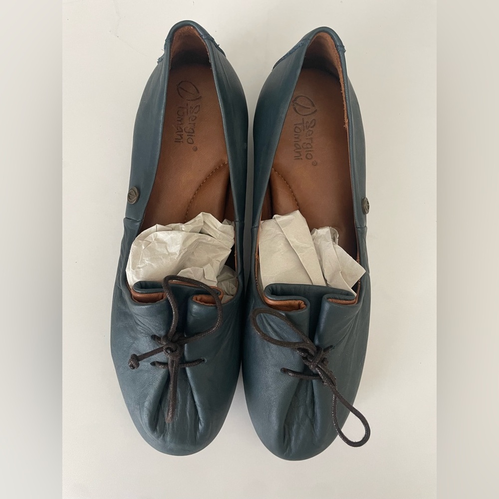 Sergio Tomani Tuka Size EU 37 M Women's Leather Slip-On Shoes Azul